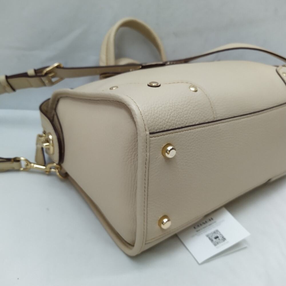 Coach Millie Ivory Pebbled Leather Top Handle Satchel Bag - NWT $550 - Picture 8 of 15